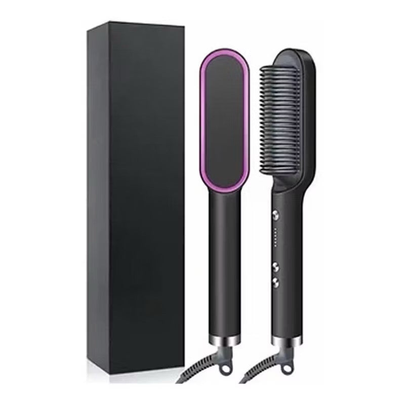 Escova Alisadora Miss Glow 5 em 1 - Alisa, Seca, Hidrata, Modela e Anti-Frizz
