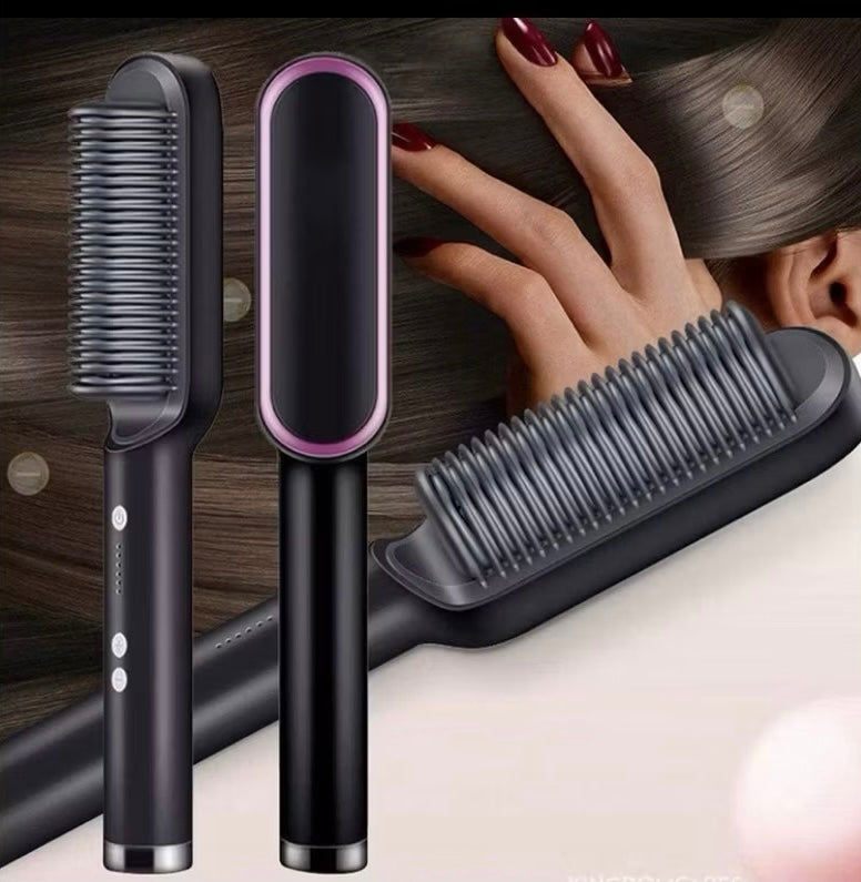 Escova Alisadora Miss Glow 5 em 1 - Alisa, Seca, Hidrata, Modela e Anti-Frizz