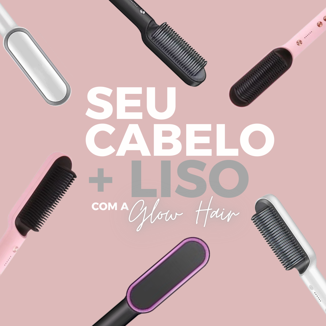 Escova Alisadora Miss Glow 5 em 1 - Alisa, Seca, Hidrata, Modela e Anti-Frizz