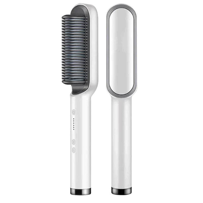Escova Alisadora Miss Glow 5 em 1 - Alisa, Seca, Hidrata, Modela e Anti-Frizz