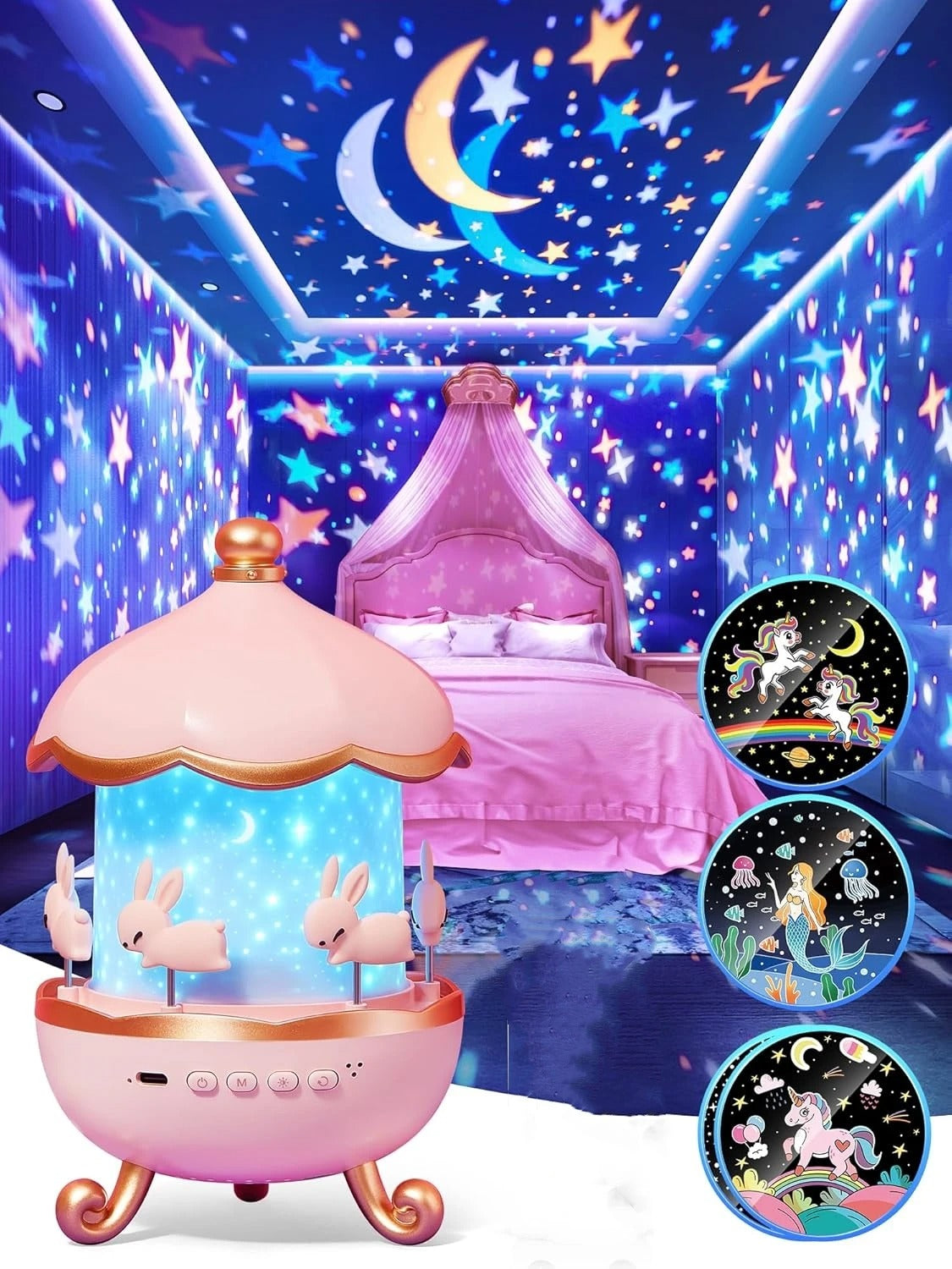 Luminária Desenho Kids Miss Glow {COMPRE 1 LEVE 2} + CABO USB