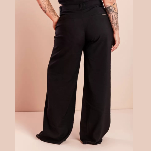 Calça Pantalona Alfaiataria Preta Dominique {PAGUE 1 LEVE 2}
