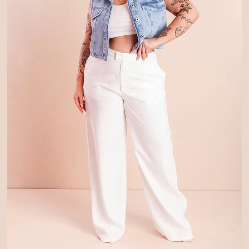 Calça Pantalona Alfaiataria Preta Dominique {PAGUE 1 LEVE 2}