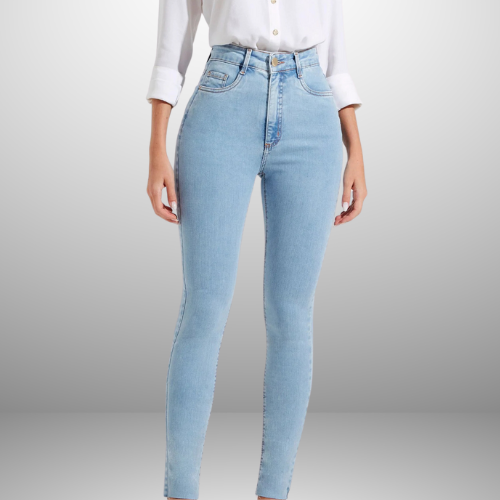 Calça Jeans Modeladora Skinny Cós Super Alto {PAGUE 1 LEVE 2} + BRINDE