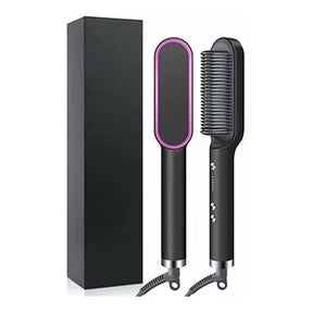Escova Alisadora Miss Glow 5 em 1 - Alisa, Seca, Hidrata, Modela e Anti-Frizz
