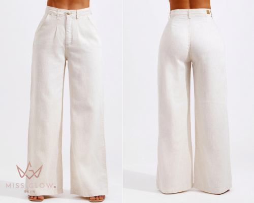 [COMPRE 1 LEVE 2] Calça Modeladora Pantalona 100% Linho Premium