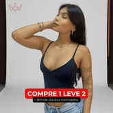 Top Cropped Glam V - Alça Fina e Decote Sensual [COMPRE 1 LEVE 2] + Brinde Dia dos Namorados