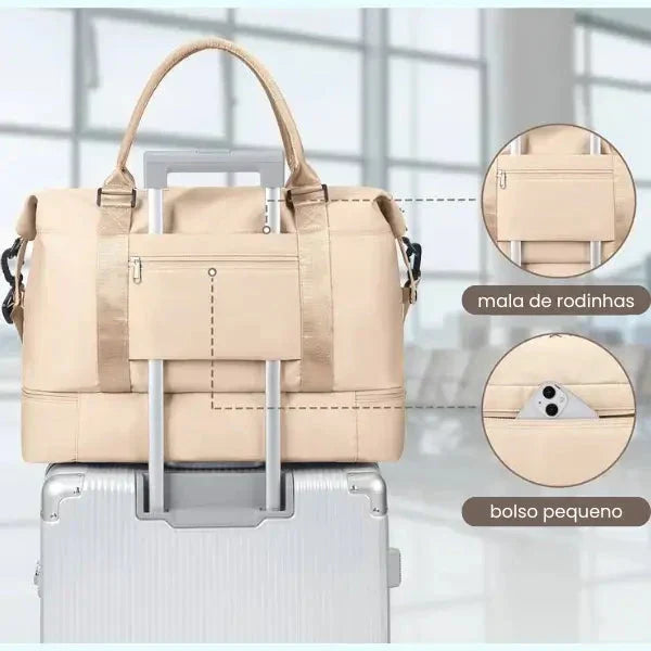 [COMPRE 1 LEVE 2] Bolsa-Mala Impermeável com Bolsos Multifuncionais + BRINDE EXCLUSIVO