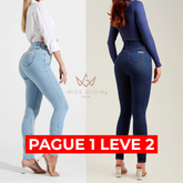 Calça Jeans Modeladora Skinny Cós Super Alto {PAGUE 1 LEVE 2} + BRINDE