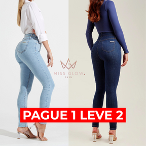 Calça Jeans Modeladora Skinny Cós Super Alto {PAGUE 1 LEVE 2} + BRINDE